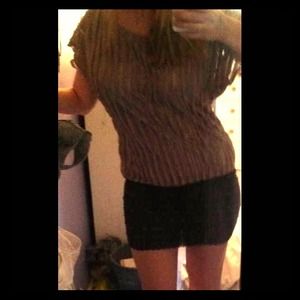 Champagne colored dress with sparkly black skirt