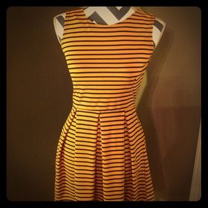 Mustard and Black Striped Dress: Size S