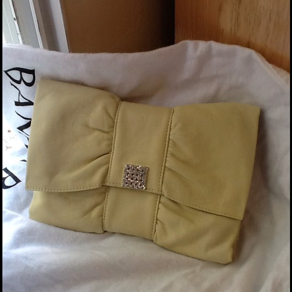 New banana republic leather clutch