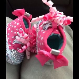 blinged out baby shoes