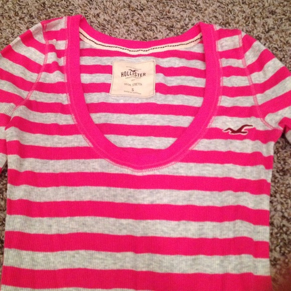 NWOT pink and gray striped fitted sweater - Picture 3 of 3