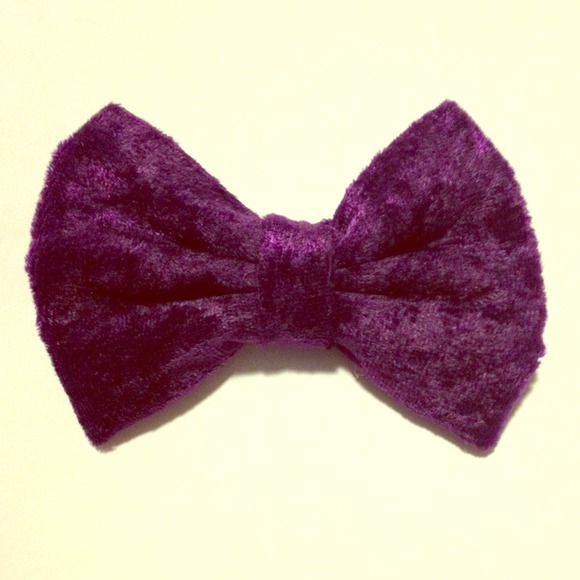 Dark purple velvet hair bow