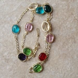 Long Gold Crystal Necklace/Belt