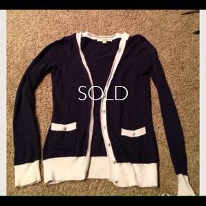 🎀SOLD🎀Navy blue and white cardigan