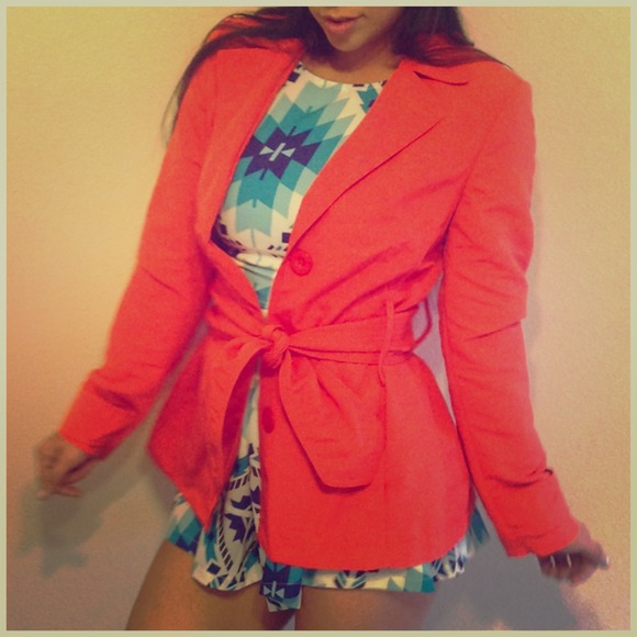 Zara Basic | Tangerine 3-Button Jacket | Size M