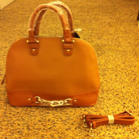 Tan Structured satchel