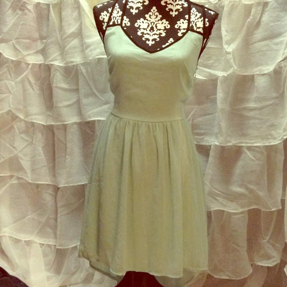Sea green dress nwt semi open back