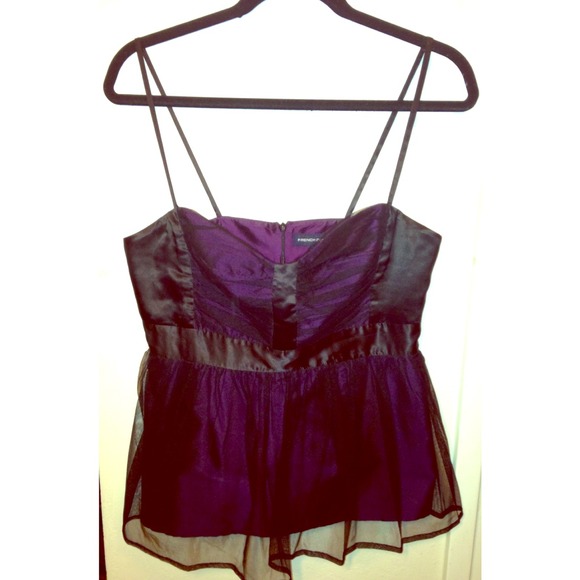 French Connection Tops - French Connection Purple & Black Bustier
