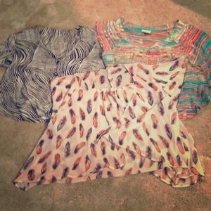 Printed sheer flowy tops bundle!