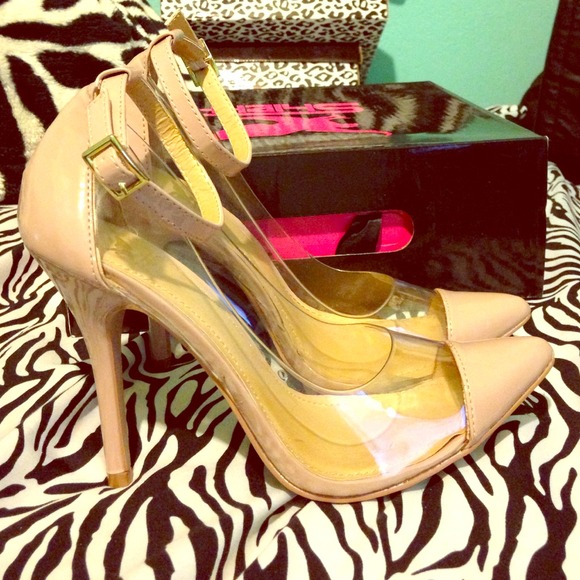 Nude PVC heels