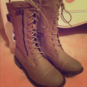 Cognac combat boots!