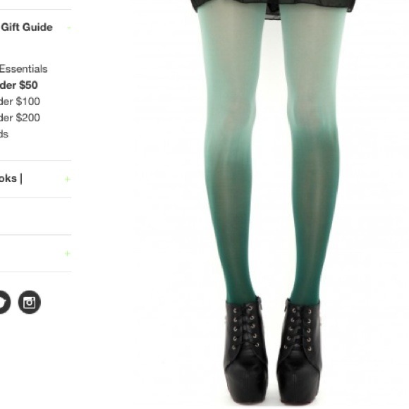 Acidity Emerald Green Ombre Gradient Nylons - Picture 1 of 1