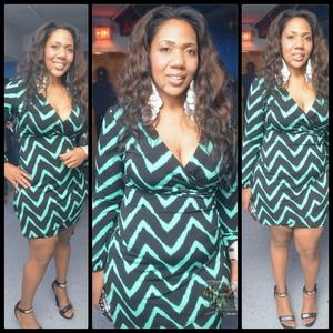 Cute faux wrap printed INC dress XL