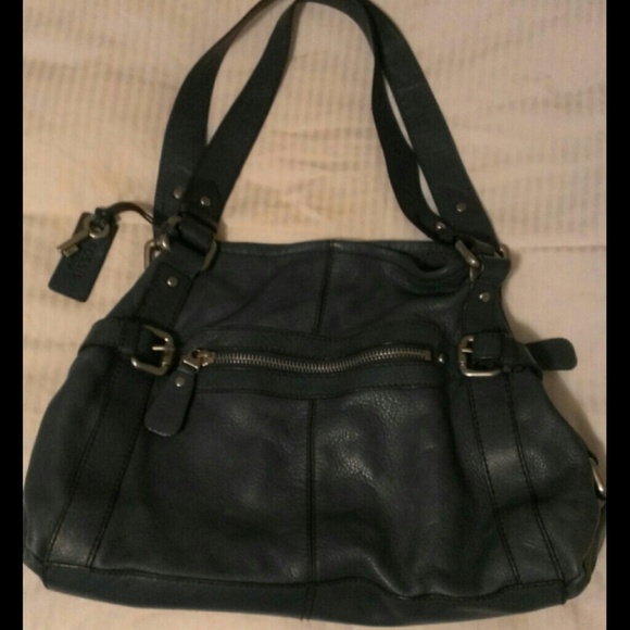 Blue Leather FOSSIL bag and Wallet bundle