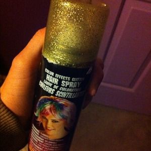Gold glitter hair spray !