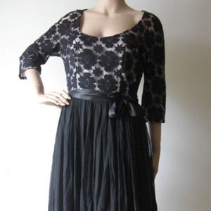 SOLD! VTG 60's Illusion Lace Dress Small-Med Black