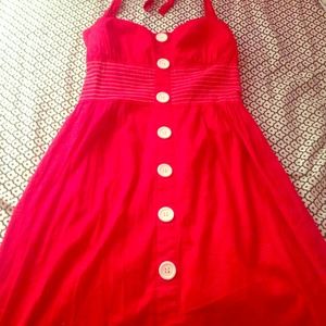 Red Button Halter Dreas