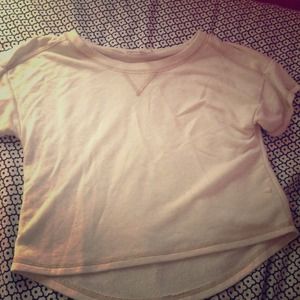 Cream sweatshirt crop top