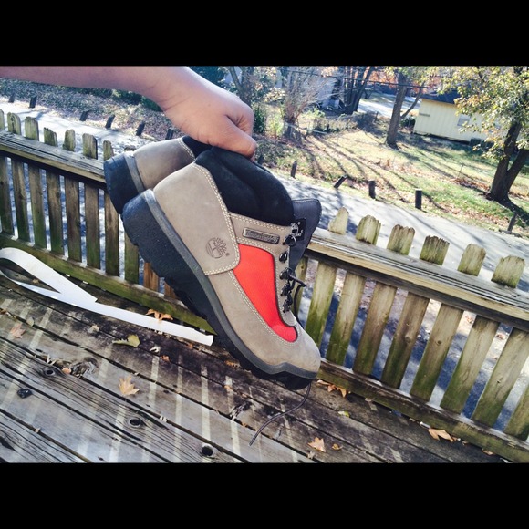 Timberland boots red, black and grey