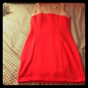 Forever 21 tan and coral dress