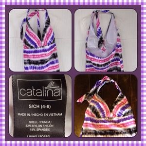 M4)  4-6 adult swim top purple/pink/black