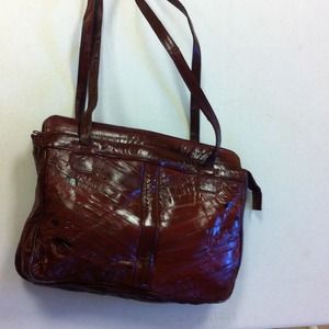 Burgundy eel skin purse