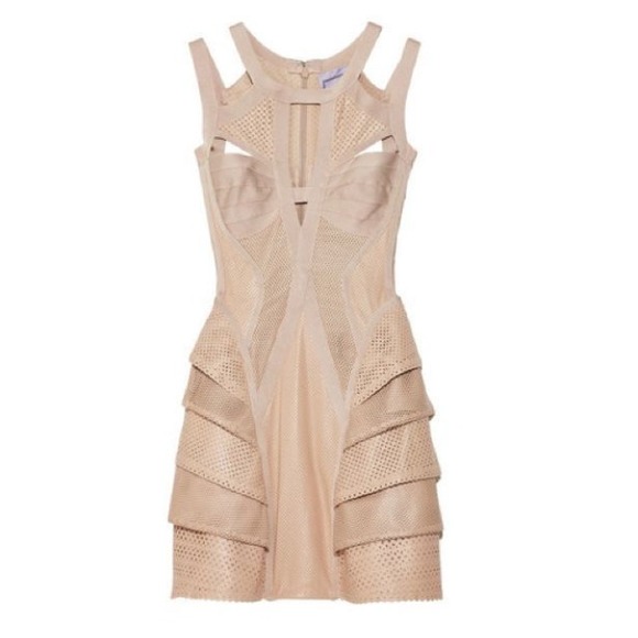 $4,900 Herve Leger leather bandage dress
