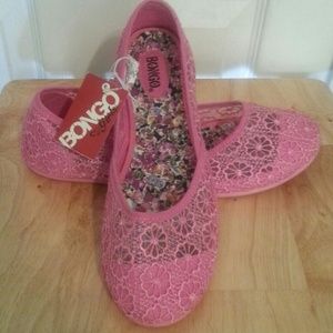 Pink Crochet Flats
