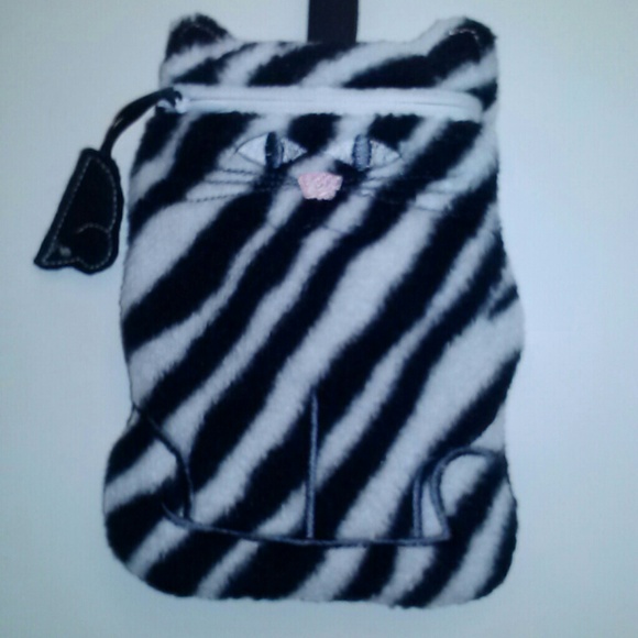 Cat zippered case- animal print fleece