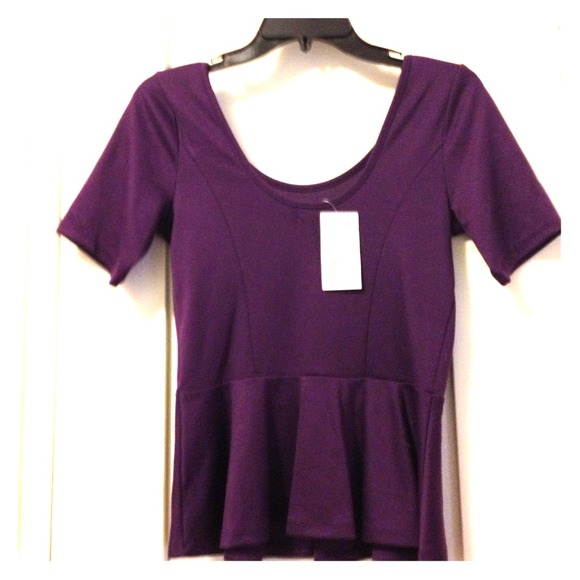 Purple Blouse with slight baby-doll ruffle bottom