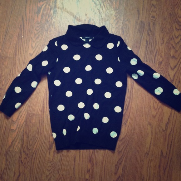 Forever 21 polka dot sweater peterpan collar