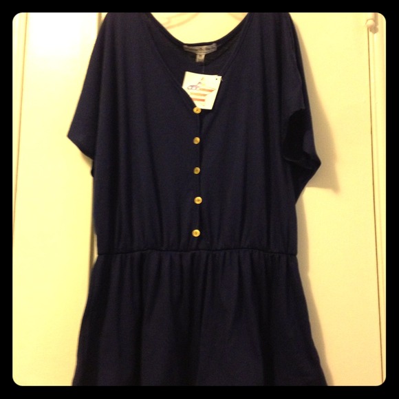 Navy Blue Blouse Made in the USA