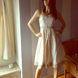 J.crew nwot Cream Silk Taffeta with beige trim