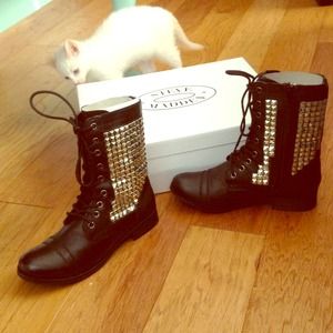Steve Madden studded combat boots