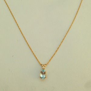 🎈Final Sale🎈 10K light Blue Topaz & 10K GF Chain