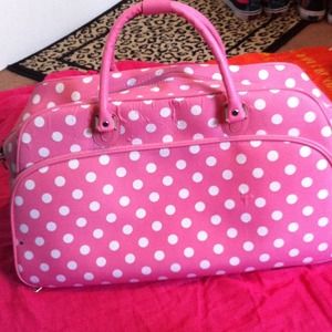 Polka dot duffel bag
