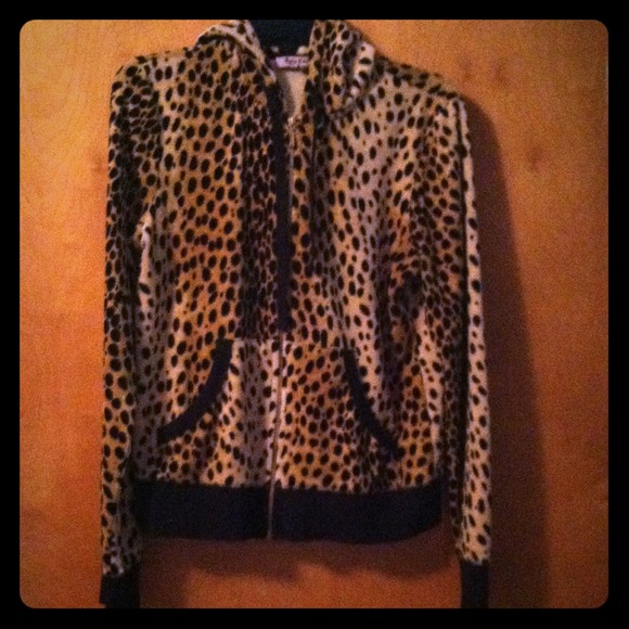 Cheetah Print Juicy Couture Zip Up Hoodie