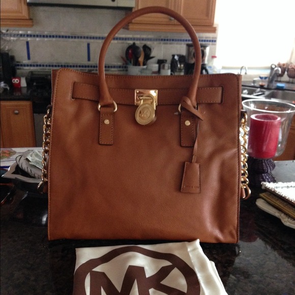 Michael Kors large hamilton tote luggage brown