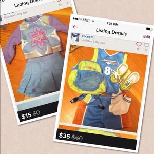 American girl full basket ball outfit