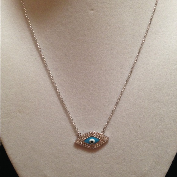 Evil eye sterling silver hand made bracelet