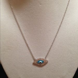 Evil eye sterling silver hand made bracelet