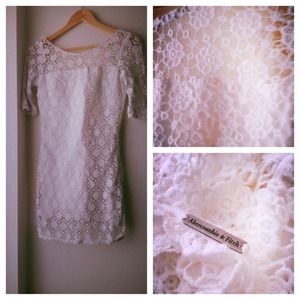 White Floral Cutout Dress by Abercrombie and Fitch
