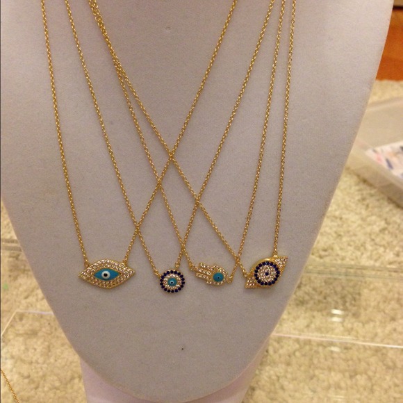 Hand made hamsa and evil eye necklaces