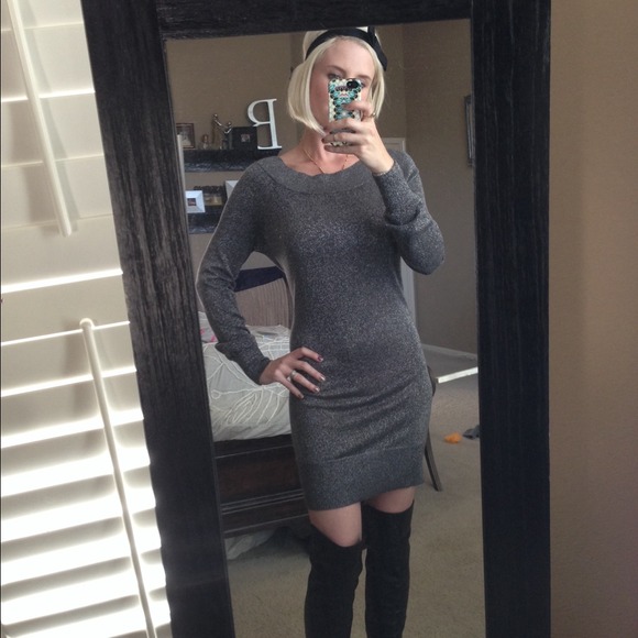 Beautiful gray sparkly Michael Kors sweater dress