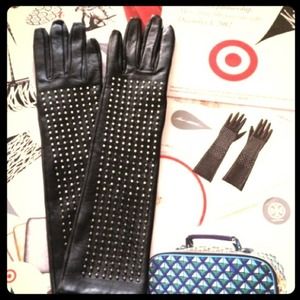 Brian Atwood studded leather gloves