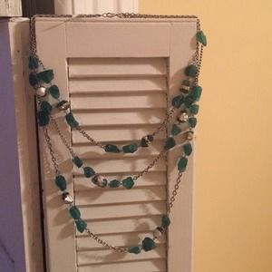SOLD NWT Ann Taylor Loft teal/silver necklace