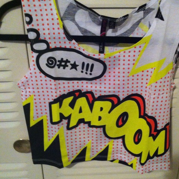 Kaboom comic cropped top