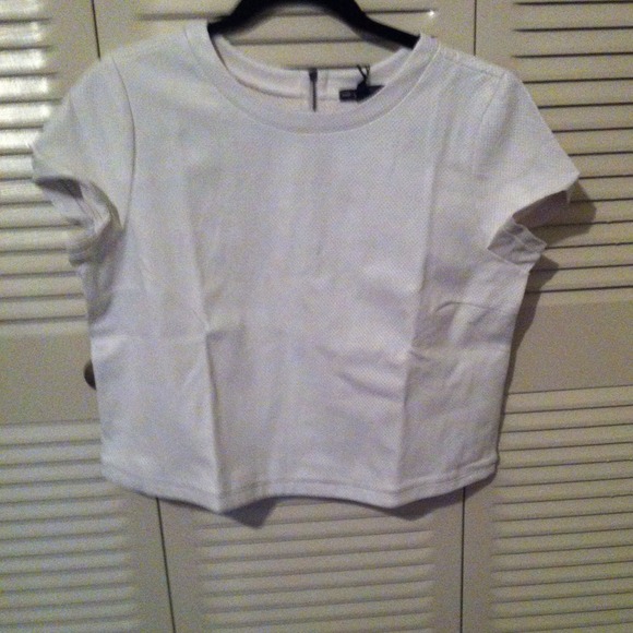 Crop faux leather top
