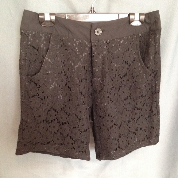 Black Lace Overlay Shorts.