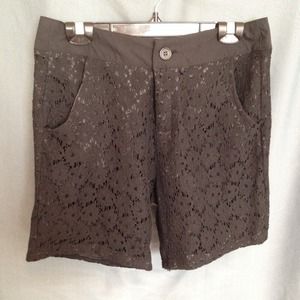 Black Lace Overlay Shorts.